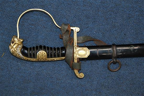 A German Third Reich officers sword by Robert Klaas, Solingen, overall incl. scabbard 37.5in.